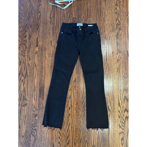 Women's Frame Denim Le Crop Mini Boot Jeans Size 25 Black